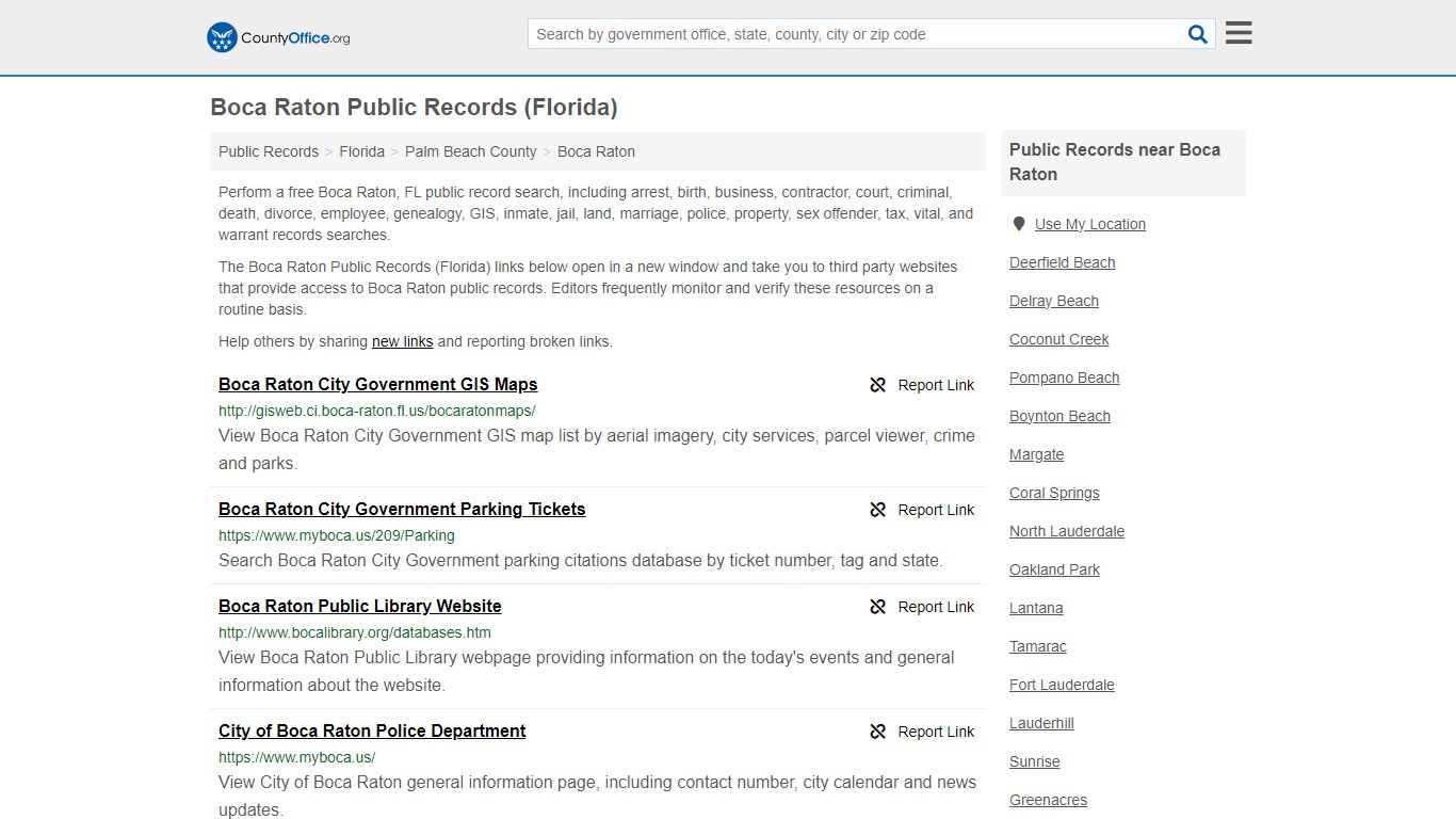 Boca Raton Public Records (Florida) - County Office