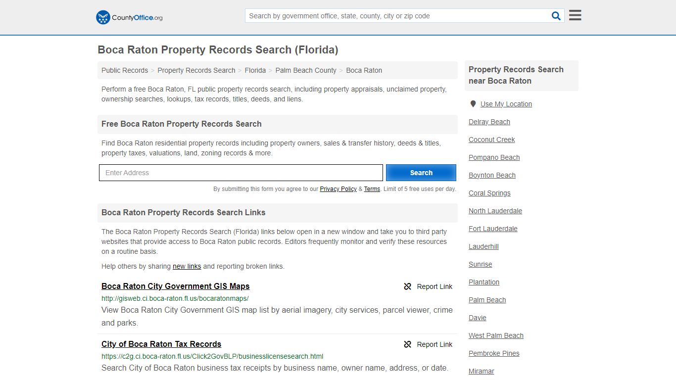 Boca Raton Property Records Search (Florida) - County Office